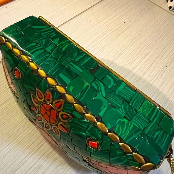 Stone Clutch emerald green - Picture 2 of 3